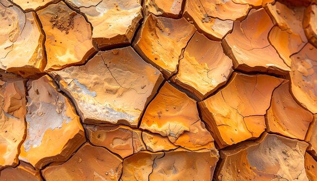 A close-up view of cracked, dry, and parched earth