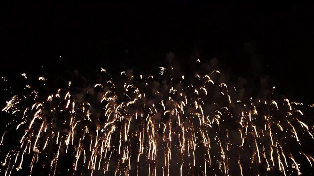 4K Fireworks Display Exploding Night Sky Celebration Stock Video Commercial Use
