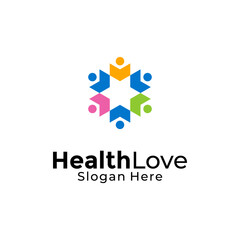 Fototapeta premium Vector wellness people community logo design template