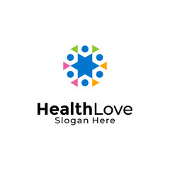 Fototapeta premium Vector wellness people community logo design template