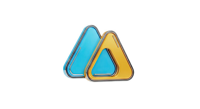 Two Interlocking Triangular Shapes with Metallic Edges