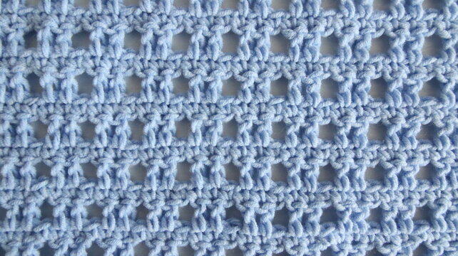 light blue handmade crochet texture