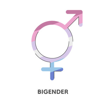Bigender gender identity symbol. Vector illustration