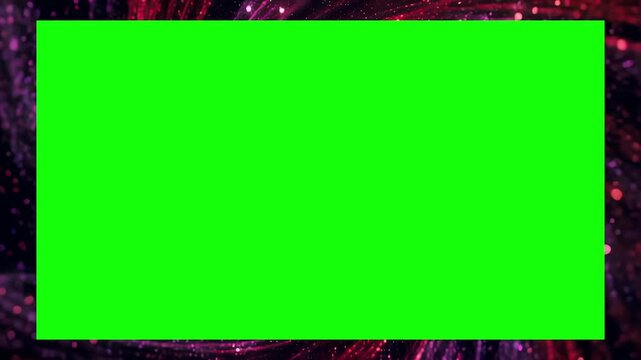Red Cosmic Nebula Frame Overlay for Video Creator Green Screen Reusable Background Loop