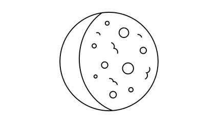 Obraz premium Sleek gibbous moon vector icon with an editable stroke, allowing for customizable line weight in this hand-drawn minimalist illustration of lunar phases, ideal for scalable astronomy graphics.