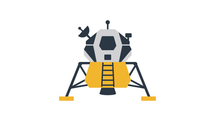 Detailed lunar lander vector icon representing space exploration and moon landing missions, a hand-drawn minimalist illustration for scientific research, aerospace technology, and cosmic designs. © MDANAMUL