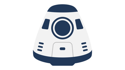 Futuristic space pod vector icon featuring a sleek sci-fi escape capsule illustration in minimalist line art style, perfect for astronomy and galactic exploration technology graphic designs. © Hassan