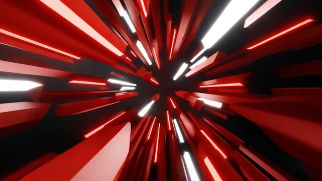 Red and Black Abstract Background with Dynamic Geometric Shapes