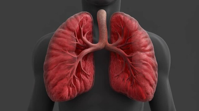 Human Lungs Anatomy Medical Illustration for Healthcare & Science Projects