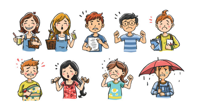 Expression of the Emotion: A collection of various expressions from different people showing the spectrum of human emotion. Each person embodies distinct feelings.