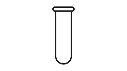 Professional laboratory test tube vector icon illustration featuring an editable stroke for scientific research, medical analysis, and chemistry education, with customizable thin line weight. © Sumitra