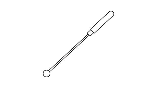 Clean inoculating loop vector icon for microbiology research, featuring an editable stroke for custom line weight, perfect for science laboratory illustration and biotechnology design graphics.