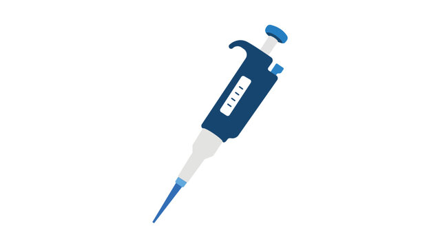 Professional laboratory pipette vector icon illustration featuring a clean minimalist outline for scientific research medical laboratory equipment and chemical testing in a scalable format.