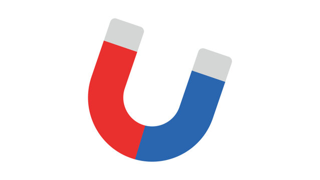 Classic u-shaped magnetic field symbol for physics demonstrations and engineering diagrams, clean vector line art representing attractive force and industrial scientific principles.