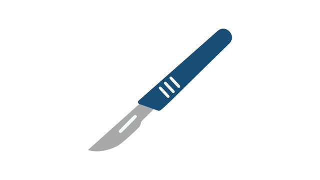 Professional scalpel illustration and medical vector icon designed for surgical clinics and hospital equipment themes with a sharp minimalist line art style for healthcare presentations.