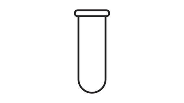 Minimalist science test tube vector icon illustration with an editable stroke, perfect for chemistry experiments, medical research, and healthcare design projects with adjustable line weight.