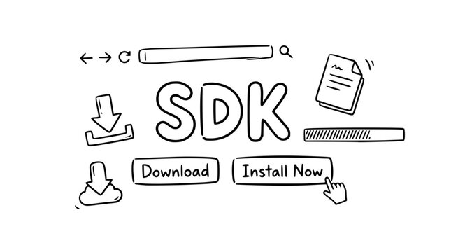 Software development kit download and installation icons
