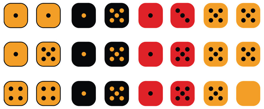 Dice icon game dice six faces cube illustration for board game and casino design concept.