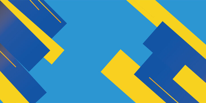 Geometric Corporate Header BackgrAound with Blue Base and Golden Yellow Diagonal Bar Elements