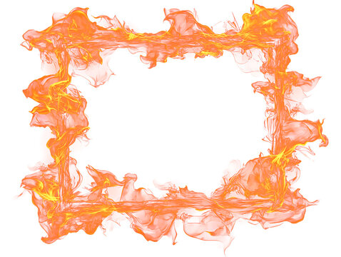 Fire flames square, burning frame spinning on dark color.background for key visual