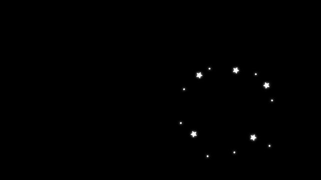 Animation of festival shape fireworks. Loop motion graphic video animation.