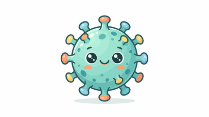 Fototapeta premium Cartoon Coronavirus Character with Smiling Face.