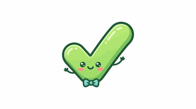Cartoon Asparagus Character with Smiling Face.