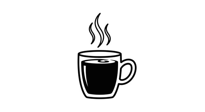 Hot Coffee Mug with Steam Rising.