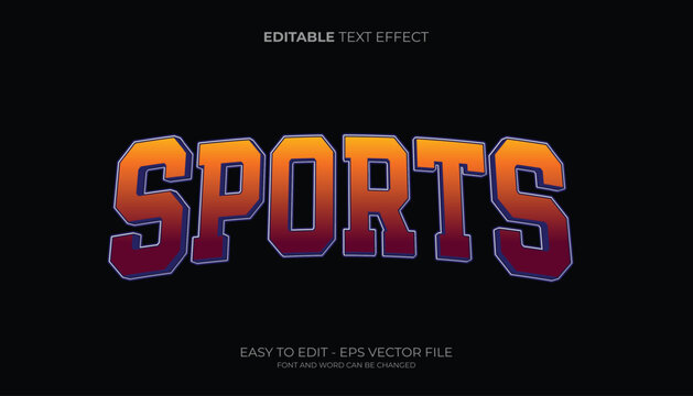 Sports text effect, sport varsity style text effect