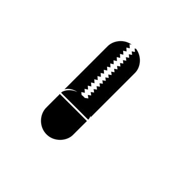 Black and White Pill Capsule Illustration for Medical Use.