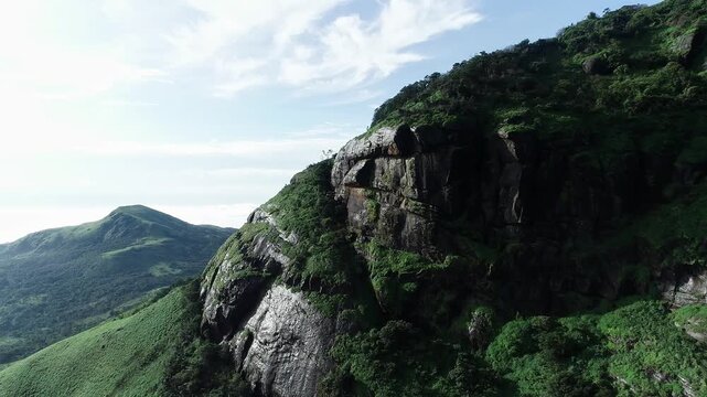 Aerial view of a vast rocky mountain landscape showcasing rugged terrain and breathtaking nature