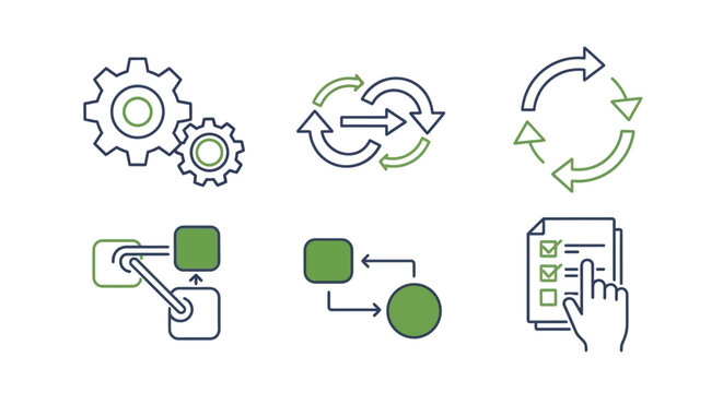 Business process management system icons.