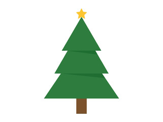 Fototapeta premium Festive Green Christmas Tree with Yellow Star