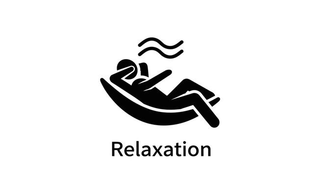 Person Relaxing in Hammock Icon.