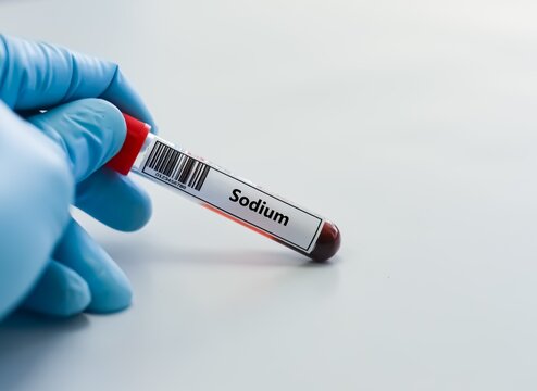 Blood sample tube for sodium test analysis.