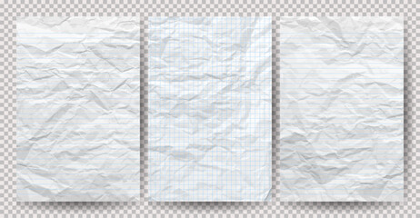 Set of white clean crumpled papers © dniprodd