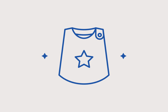 Baby bib line icon for messy feeding times and mealtime protection. Useful vector illustration for toddler accessory shops and parenting life hacks.