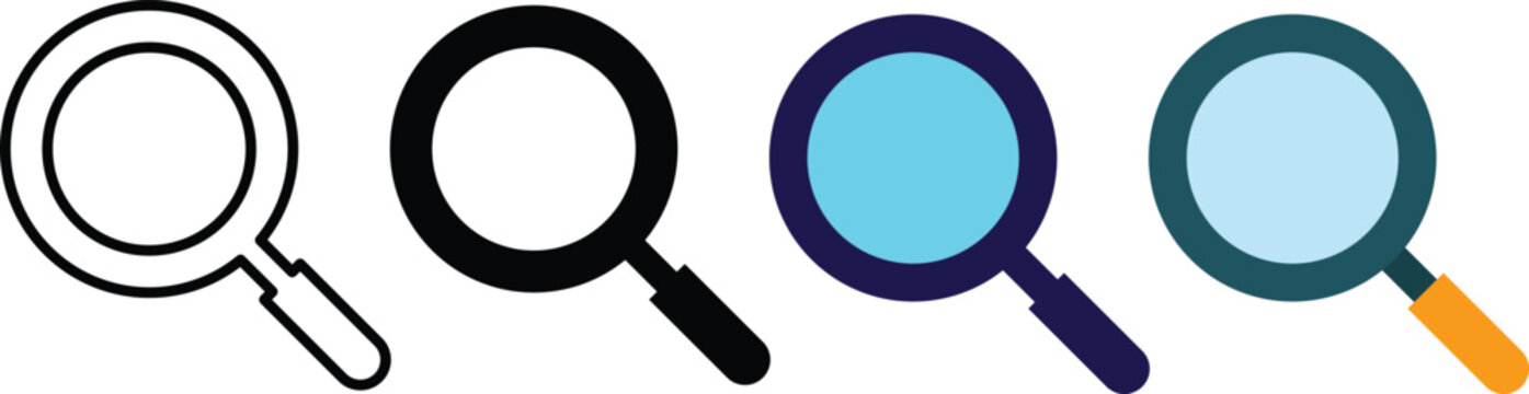 Search icon set. Magnifier loupe sign. Magnifying glass symbol. Loupe logo sign. Find symbol
