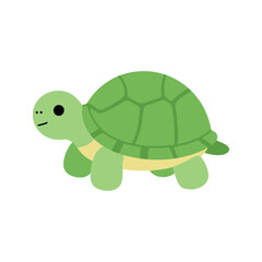 Obraz premium Cartoon turtle with simplistic design is crawling slowly and innocently