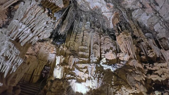Detailed view of mineral growths in a karst system Mallorca