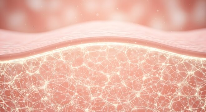Close up of human skin texture with a glowing effect