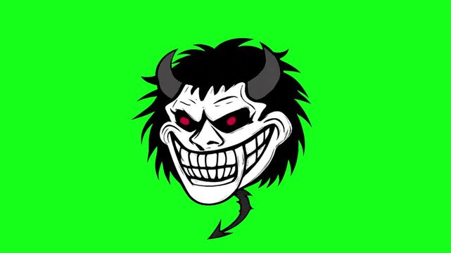 Animated Devil Troll Face Meme Motion Graphic For Humor Reactions Internet Culture And Online Videos.