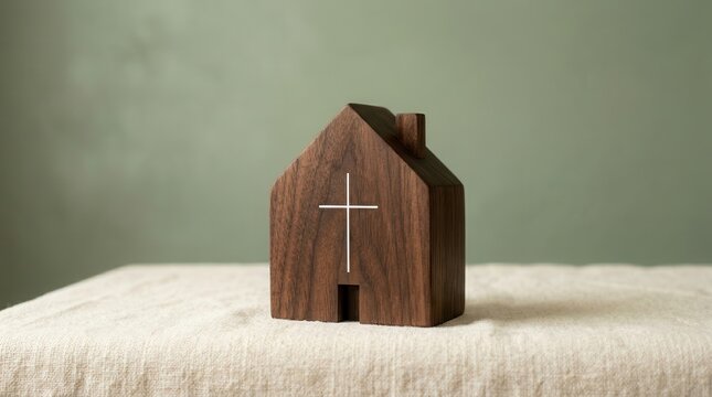Concept of mission of gospel through a home church and worship together at home.