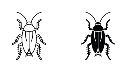 Cockroach insect pest control icon set for extermination services branding vector illustration © Artboard