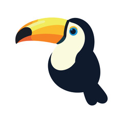 Naklejka premium Colorful illustration of a toucan with a large yellow beak on a white background