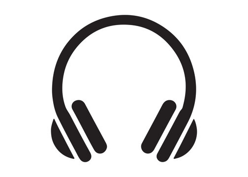 headphone logo silhouette vector, audio headphones logo silhouette vector illustration, gaming headphones vector, audio equipment logo, bluetooth headphone logo silhouette design on white background. 