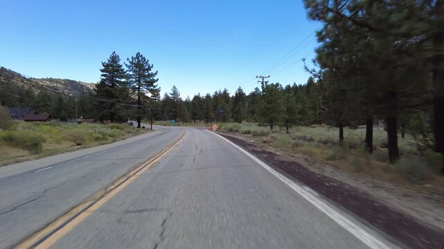 Angeles Crest Highway Summer Eastbound 6 Grassy Hollow to Wrightwood 13 Front View Driving Plate Angeles National Forest California USA