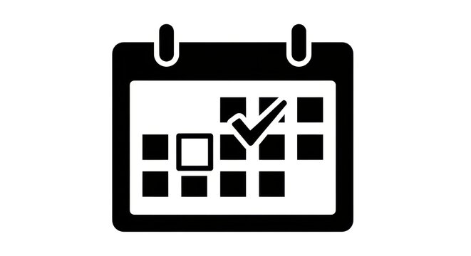Calendar icon with check mark.