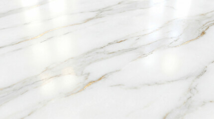 Obraz premium Luxury white marble surface with elegant gold and grey veins, bright minimalist background texture, polished countertop for interior design, generative AI