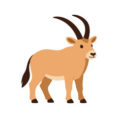 Fototapeta premium Illustration of a single Arabian oryx standing against a white background